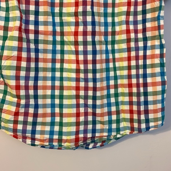 Crewcuts J. Crew Lightweight Shirt Button Down Rainbow Check size 10 - Picture 11 of 15